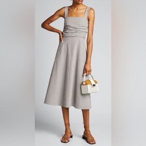 VERONICA BEARD Positano Check Square-Neck Dress  Size 8